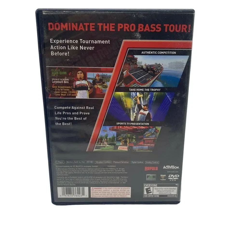 Rapala Pro Bass Fishing (PlayStation 2, PS2) Tested Used